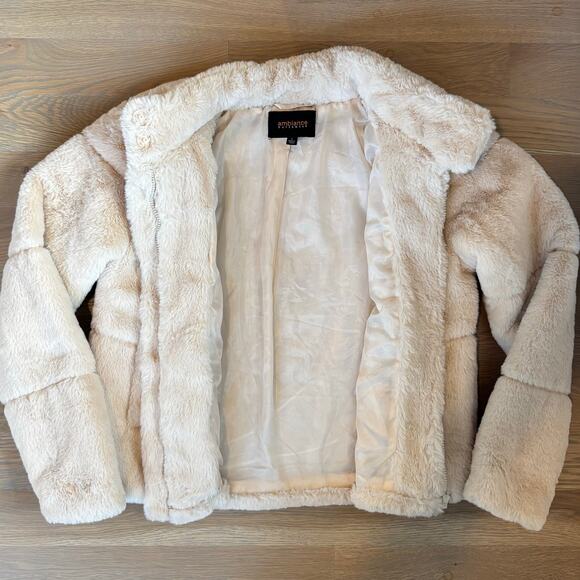 Ambiance Outerwear Faux Fur Shearling Teddy Jacket Ivory Womens Size Large - Picture 5 of 9